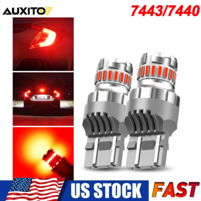 2Pcs 7443 7440 Red LED Brake Tail Light Parking Turn Signal Light Bulbs Bright