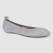 48 Yosi Samra Girl's Silver Miss Samara Glitter Ballet Flat Shoes Size 13