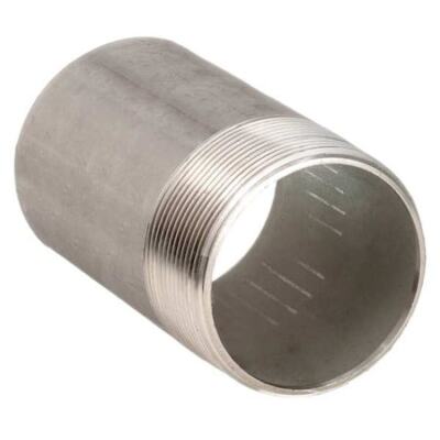 Zoro Select T4wnl8 4'' Mnpt X 6'' Toe Stainless Steel Pipe Nipple Sch 40