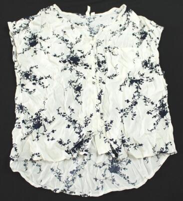 Treasure & Bond Women's Botanical Print Front Button Blouse JL3 Ivory Small NWT