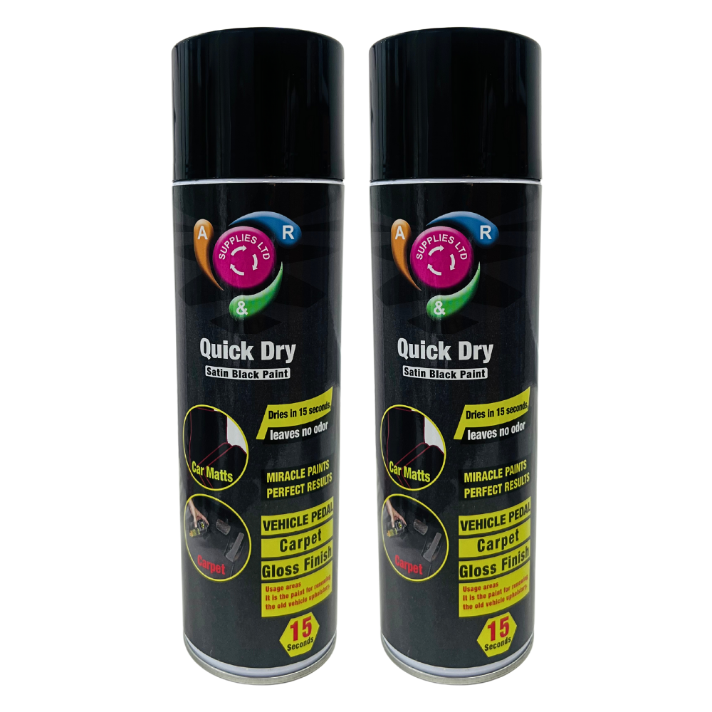 1x 500ml Satin Black Spray Paint Automotive Car Tyre Trim Plastic Metal