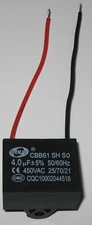 CBB61 4 uF Split Phase Motor Run Capacitor - 450 V AC – 3.5" Wires - 4uF Cap