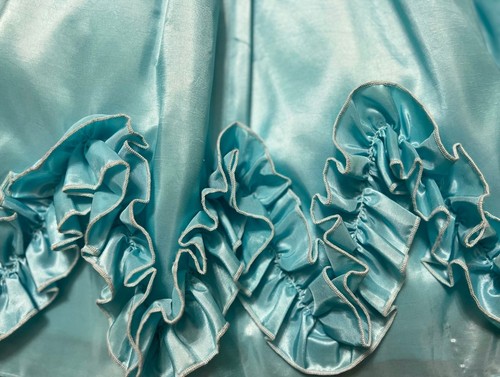 CRAYON KIDS Girls Formal Dress Turquoise Flower Girl Party Pageant Frill 5/6 EXC - Picture 3 of 8