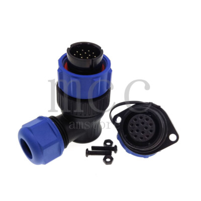 WEIPU SP21 15Pin Elbow Waterproof Connector IP68,Panel Mount Avitaion Connector