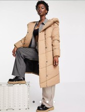 Noisy May Longline Padded Coat Beige Bnwt Size Uk Medium