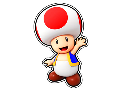 Red Toad #1 Mario Mushroom Kingdom Sticker Waterproof Vinyl Decal Die-Cut Car