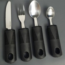 4Pcs Adaptive Spoon Fork Elderly Disability Anti-Shake Cutlery Convenient Grip