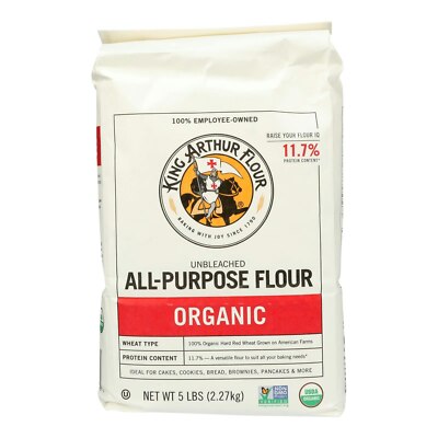King Arthur All - Purpose Organic Unbleached Flour 5 lbs. (Pack of 6)