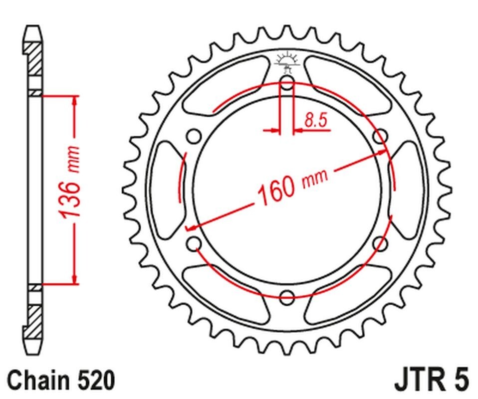 Pignon arrière JT 3552 39 dents améliorant la transmission de la BMW G310 R