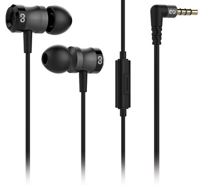 In Ear Alu Kopfhörer Ohrhörer Smartphone MP3 Headset Mikrofon 3,5mm schwarz grau