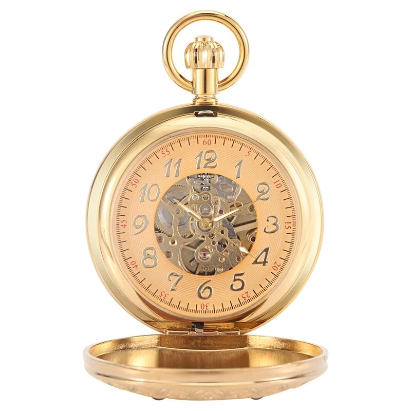 Reloj de Bolsillo Automático de Latón Vintage Para Hombre Doble Cazador Llavero Relojes Regalos de Lujo Foto 3 de 4