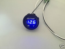 12V-24V Auto Moto LED Display Digitale Voltmetro Impermeabile Metro Blu UK