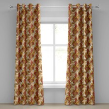 Image of Floral 2-Panels Eyelet Curtains Ornate Paisley