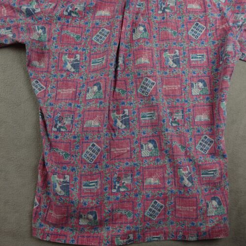 Vintage Reyn Spooner Hawaiian Shirt Mens M Red Tropical Traditional 1983 - Picture 16 of 18