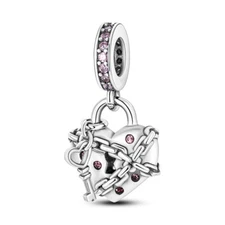 MULA European Chain and Heart DIY Charm AAA CZ For Bracelet 925 Sterling Silver