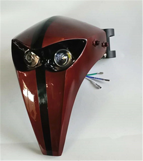 12V Universal Motorcycle Headlight Fairing Racing Skeleton Skull