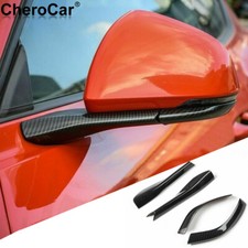Carbon Fiber Side Door Rearview Mirror Pedestal Trim Cover For Ford Mustang 15