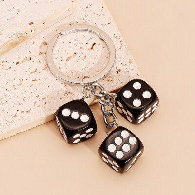 Creative Dice-shaped Keychain collections Resin Amulet Key Ring Bag Pendant