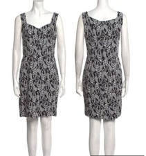 ✨Dolce & Gabanna Black Printed Midi  Dress with Floral Sz 40 Black Made in Italy