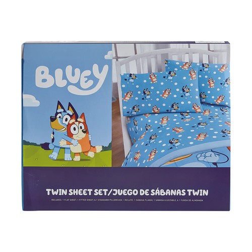 Bluey Set 3 pezzi lenzuola gemelle a pois blu per bambini - Foto 3 di 3