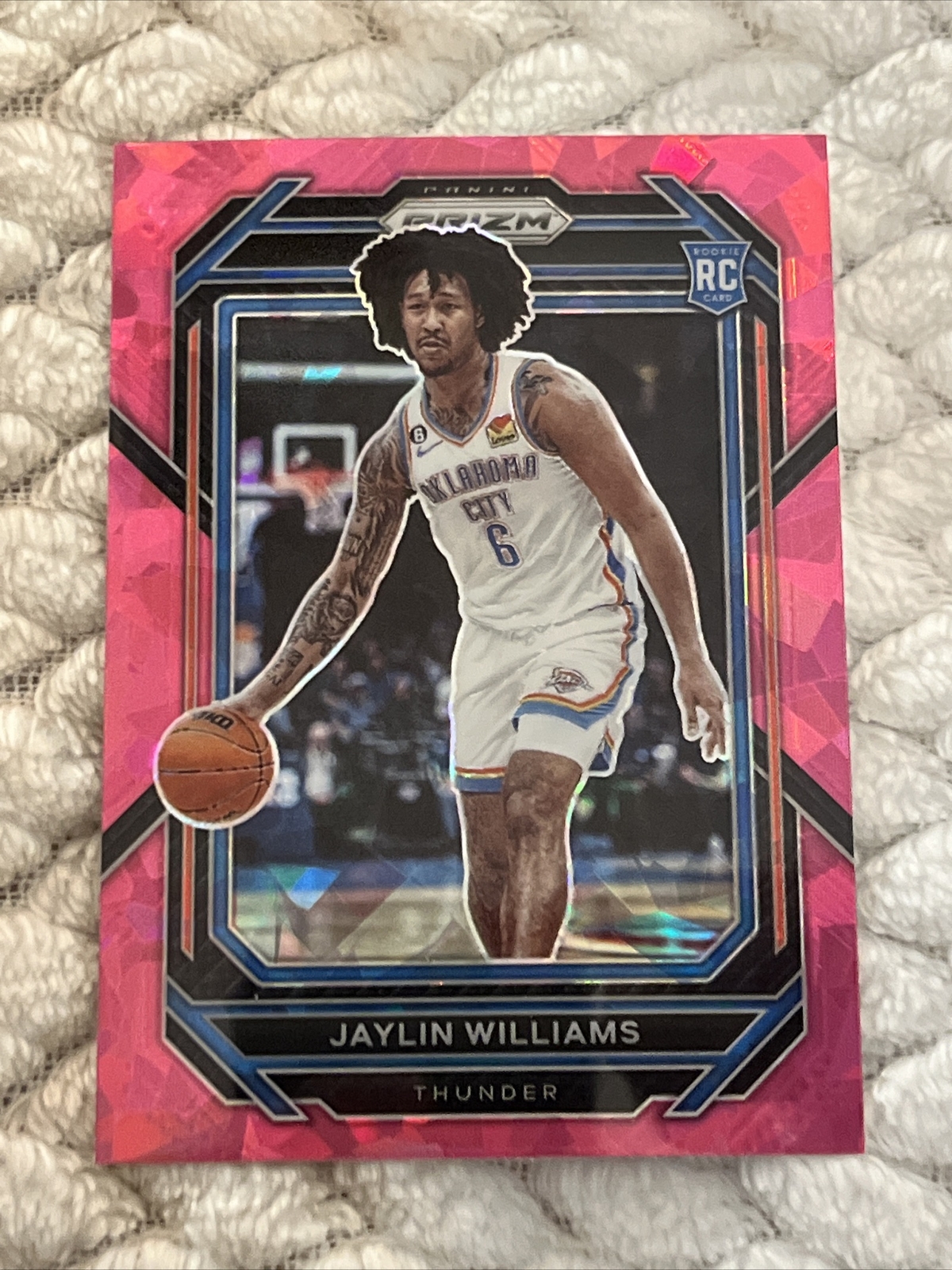 2022-23 Panini Prizm Jaylin Williams Pink Cracked Ice Prizm RC #247