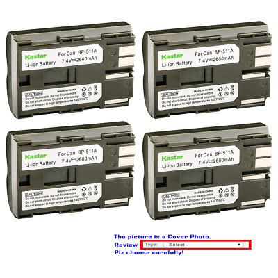 Kastar Battery BP511 for Canon BP-511 511A EOS 10D 20D 30D 40D 50D 5D Optura