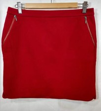 Women's Vintage BROOKS BROTHERS Stretch SKIRT Size 8 Red Woven Twill