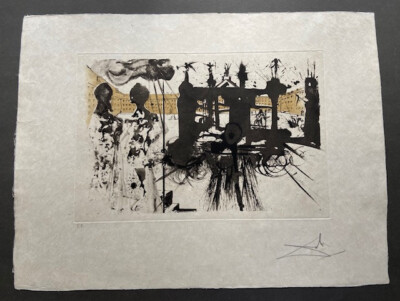 Salvador Dali Farbradierung mit Aquatinta ''Le Portique''