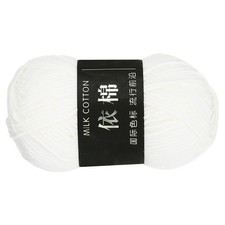 1Pcs Cotton Yarn Knitting Yarn Crochet Yarn 87.5Yard x 2.5mm, Cream White 