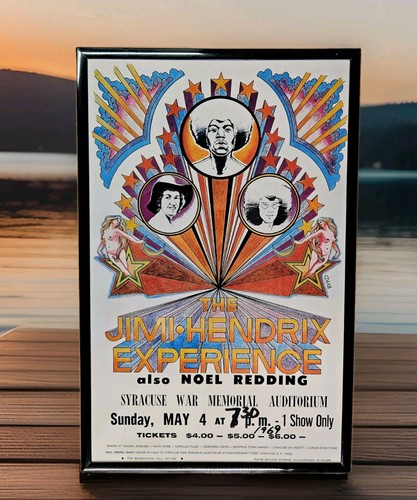 Jimi Hendrix Experience 1969 Syracuse, NY Framed Concert Poster