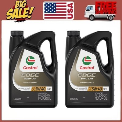 2 pack Castrol EDGE Euro 5W-40 A3/B4 Advanced Full Synthetic Motor Oil, 5 Quarts