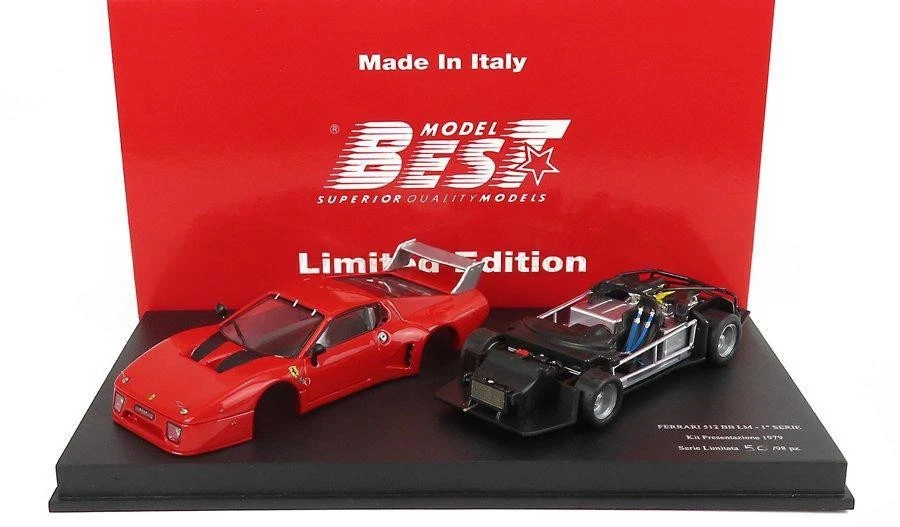 1/43 BEST MODEL FERRARI 512 BB LM I SERIE KIT PRESENTAZIONE 1979 RED BLACK - Immagine 2 di 2
