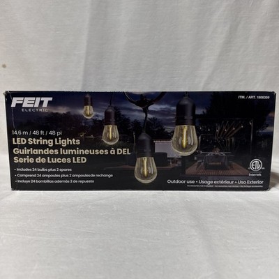Feit Electric 48 ft. LED string lights 24 Bulbs NEW