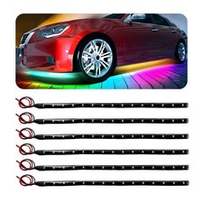 6pc 15-LED 1ft 12V Colorful Waterproof Underbody Light Strips Car Motorcycle