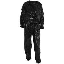 Heavy Duty Fitness Weight Loss Sweat Sauna Suit Exercise Gym -Rip Black6951