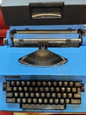 Vintage 1970s Blue Royal Jubilee Electric Typewriter Working READ thumbnail