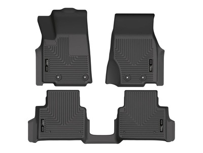 Husky WeatherBeater Front/2nd Row Mats 3pc Fits 21-26 Jeep Grand Cherokee L Blk