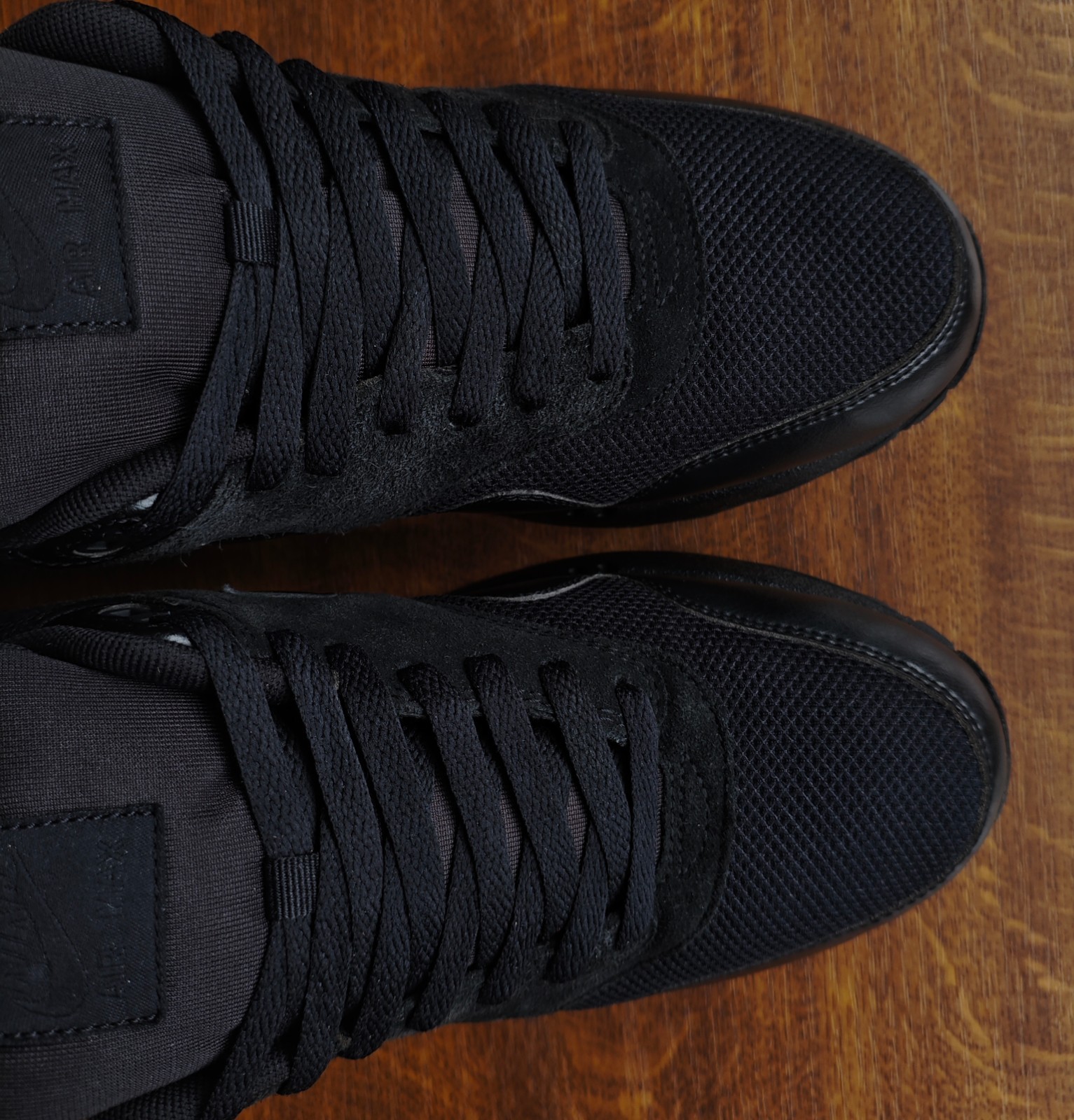 Size 10 - Nike Air Max 1 Essential Triple Black Mens Suede Trainers UK 9 CM 28 thumbnail 5