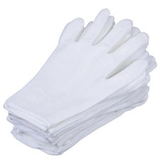 12 Pairs White Cotton Gloves 7.5" Medium Size,CST, film, coins, M,