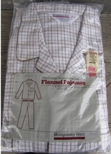 VINTAGE MONTGOMERY WARD MENS XL LONG SLEEVE LONG LEG FLANNEL PAJAMAS -new in pkg