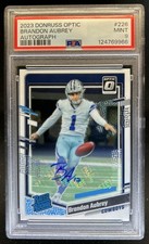 2023 Donruss Optic Brandon Aubrey Rated Rookie Auto Autograph #154/199 PSA 9