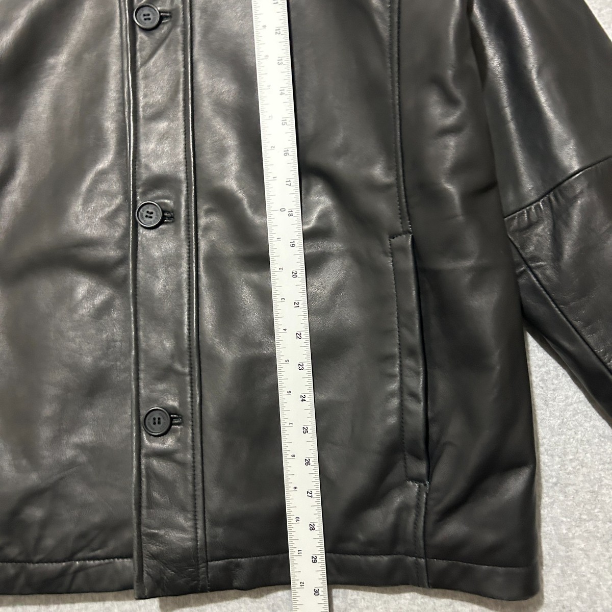 Perry Ellis Portfolio Lambskin Leather Jacket Men's Large Black