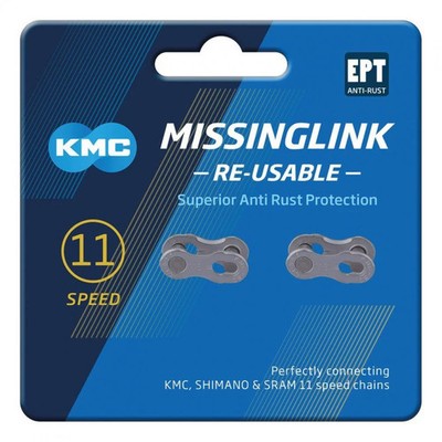 KMC Missinglink 11R EPT Silber 2 Stück f. Kettenschloss 5,65mm 11-fach re-usa...