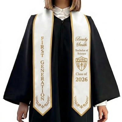 Custom Your Design Text Logo Graduation Stole 2026, First Generation Graduation
