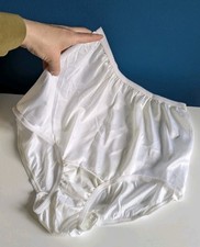 Vtg 100 Nylon Panties NWOT Sz 10 White Liquid Satin 1980s New Old Stock Shiny