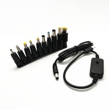 Type C Male to Male 5.5x2.1mm Power Connectors Adapter Cable with 10 Converters
