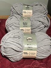 Aldi So Crafty Baby soft grey Knitting Yarn Wool Chenille 300g (3 x 100g) NEW