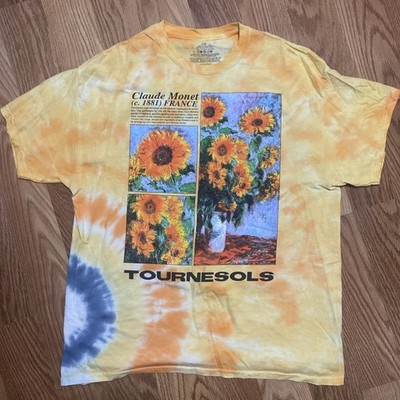 Claude Monet Sunflowers Art T-Shirt Large, France Tournesol