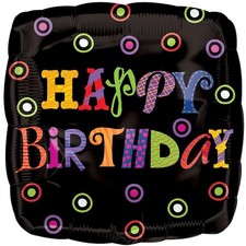 Happy Birthday Foil Mylar Balloon Party Decorations 18" Square 1 Per Pkg New