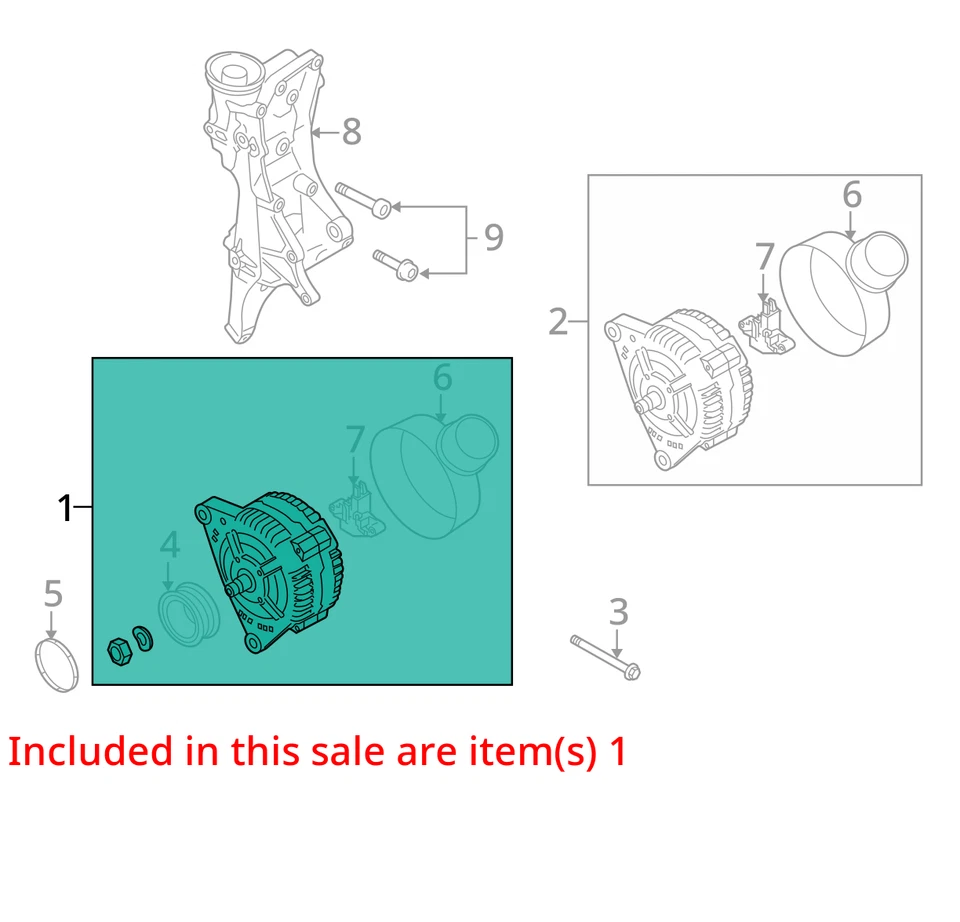 Alternator Fits 09-12 AUDI Q5 1812426 Foto 3 de 4